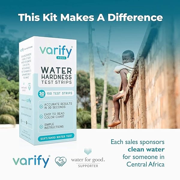 VARIFY Kit de prueba de dureza de agua premium | Tiras de prueba de calidad de agua dura rápida y precisa para suavizante de agua, lavaplatos, piscina de spa, etc. | 0-425 ppm | Dureza total de calcio y magnesio (150 tiras) - Image 8