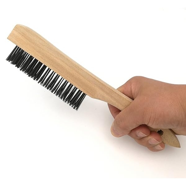 VASTOOLS - Martillo de soldadura con mango de resorte helicoidal, 10.5 pulgadas, cono y cincel vertical/cepillo para polvo de alambre de 10 pulgadas (última intervensión), negro - Image 4