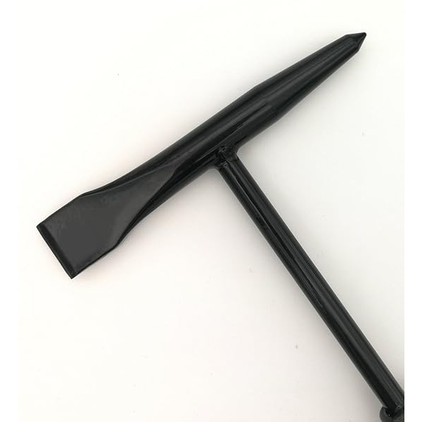 VASTOOLS - Martillo de soldadura con mango de resorte helicoidal, 10.5 pulgadas, cono y cincel vertical/cepillo para polvo de alambre de 10 pulgadas (última intervensión), negro - Image 5