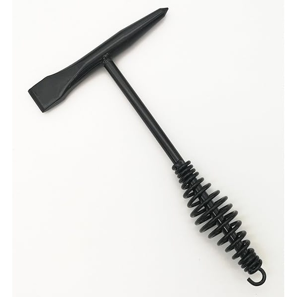 VASTOOLS - Martillo de soldadura con mango de resorte helicoidal, 10.5 pulgadas, cono y cincel vertical/cepillo para polvo de alambre de 10 pulgadas (última intervensión), negro - Image 9