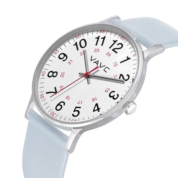 VAVC - Reloj de enfermera para estudiantes de medicina, médicos, mujeres con segunda mano y 24 horas. Reloj fácil de leer, 4Teagreen-40 mm. - Image 3