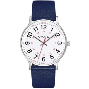 VAVC - Reloj de enfermera para estudiantes de medicina, médicos, mujeres con segunda mano y 24 horas. Reloj fácil de leer, 5 azul-40 mm.