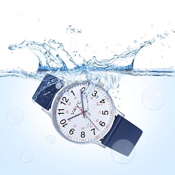 VAVC - Reloj de enfermera para estudiantes de medicina, médicos, mujeres con segunda mano y 24 horas. Reloj fácil de leer, 5 azul-40 mm. - Image 7
