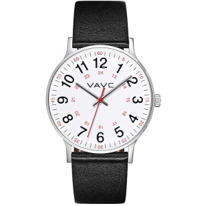 VAVC - Reloj de enfermera para estudiantes de medicina, médicos, mujeres con segunda mano y 24 horas. Reloj fácil de leer, 2 negro-40 mm.