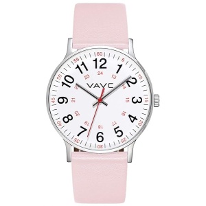VAVC - Reloj de enfermera para estudiantes de medicina, médicos, mujeres con segunda mano y 24 horas. Reloj fácil de leer, 3 rosa-40 mm.