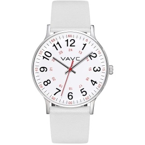 VAVC - Reloj de enfermera para estudiantes de medicina, médicos, mujeres con segunda mano y 24 horas. Reloj fácil de leer, 1 blanco-40 mm.