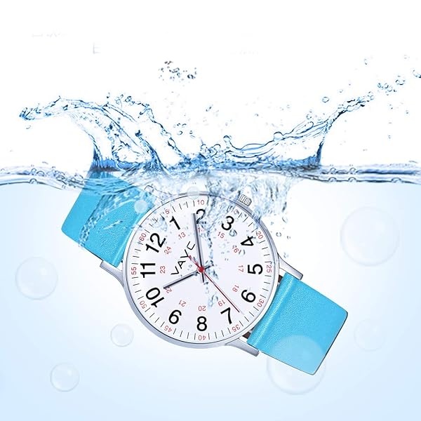 VAVC - Reloj de enfermera para estudiantes de medicina, médicos, mujeres con segunda mano y 24 horas. Reloj fácil de leer, 7 verde-40 mm. - Image 7
