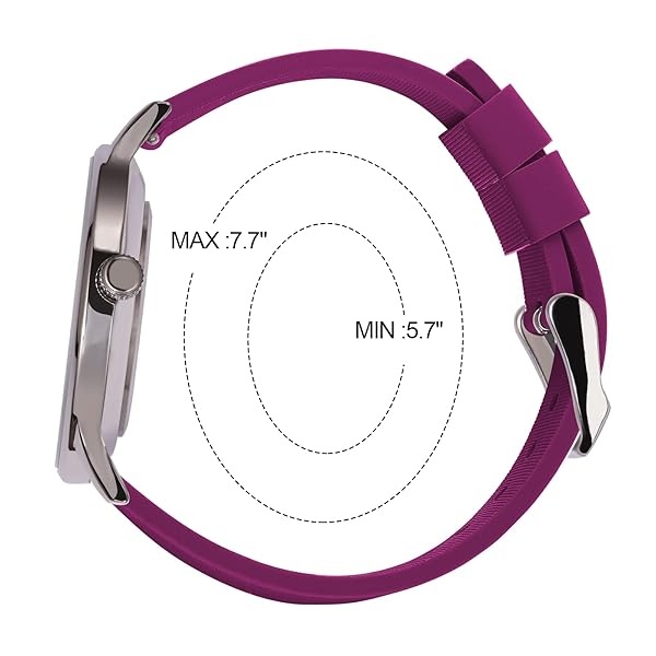 VAVC - Reloj de enfermera para estudiantes de medicina, médicos, mujeres con segunda mano y 24 horas. Reloj fácil de leer, Silicona-Vino Tinto - Image 3