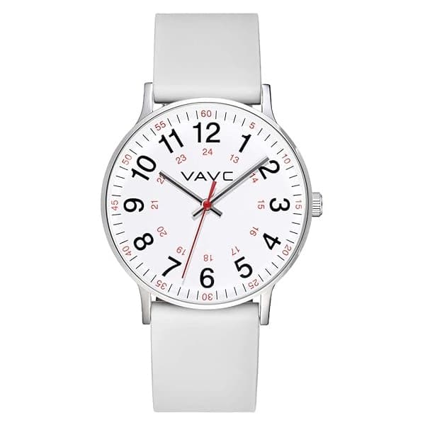 VAVC Reloj de enfermera para estudiantes de medicina, médicos, mujeres con segunda mano y 24 horas, fácil de leer