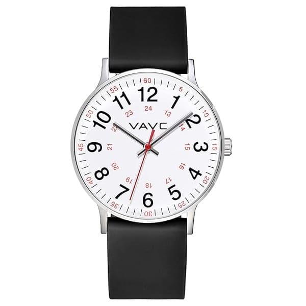 VAVC Reloj de enfermera para estudiantes de medicina, médicos, mujeres con segunda mano y 24 horas, fácil de leer