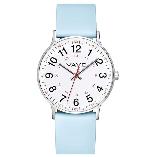 VAVC Reloj de enfermera para estudiantes de medicina, médicos, mujeres con segunda mano y 24 horas, fácil de leer