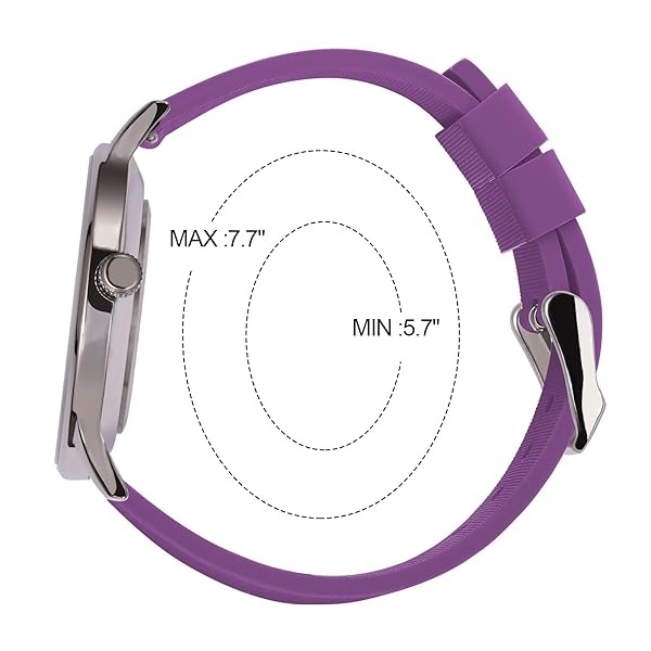 VAVC Reloj de enfermería para estudiantes de medicina, médicos, mujeres con segunda mano y 24 horas. Reloj fácil de leer, Silicona morada. - Image 3