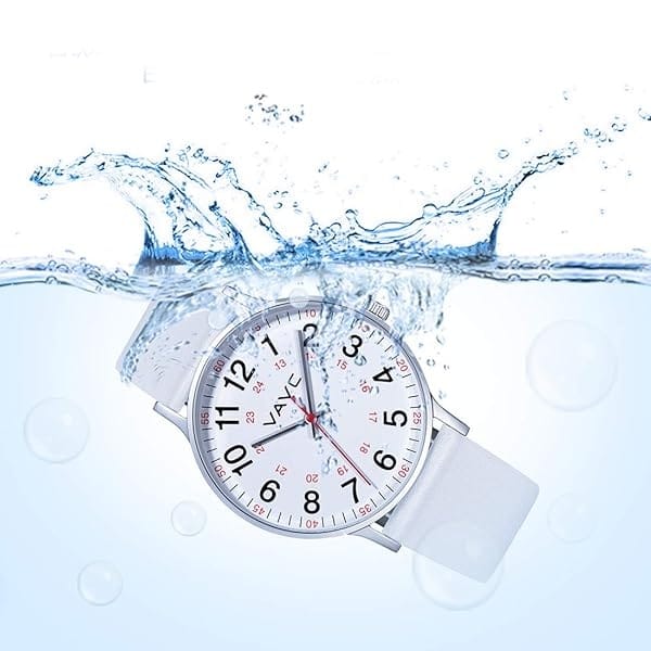 VAVC Reloj de enfermería para estudiantes de medicina, médicos, mujeres con segunda mano y 24 horas. Reloj fácil de leer, Blanco-38 - Image 7