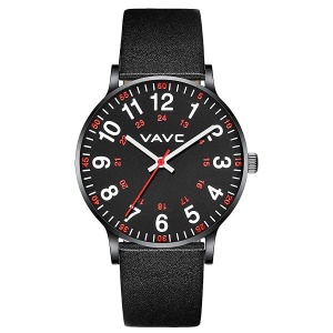 VAVC Reloj de enfermería para estudiantes de medicina, médicos, mujeres con segunda mano y 24 horas. Reloj fácil de leer, Cuero Negro-40mm