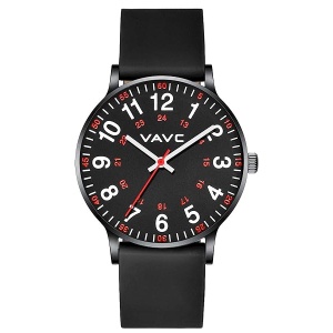 VAVC Reloj de enfermería para estudiantes de medicina, médicos, mujeres con segunda mano y 24 horas. Reloj fácil de leer, Silicona negra-40mm