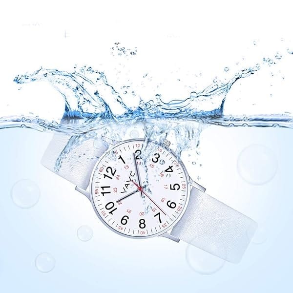 VAVC reloj de enfermería para estudiantes médicos con segunda mano. Reloj fácil de leer para niños y niñas, 1White - Image 7