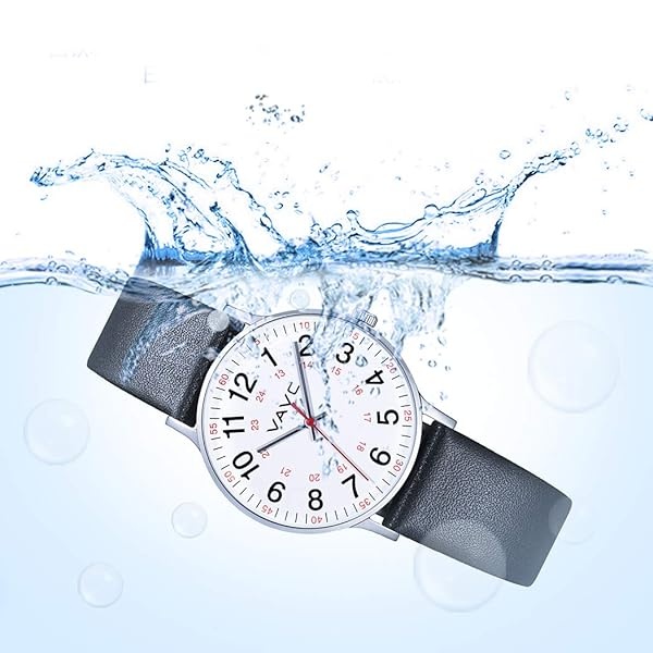 VAVC reloj de enfermería para estudiantes médicos con segunda mano. Reloj fácil de leer para niños y niñas, 2negro - Image 7
