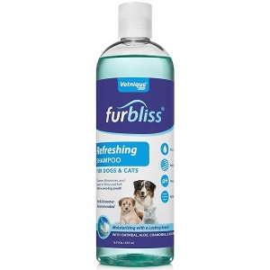 VETNIQUE LABS Furbliss Champú para perros con aceites esenciales, no deja olor a perro mojado, limpia y desodorizante abrigo, sin rasgaduras olor refrescante aroma (16 oz)