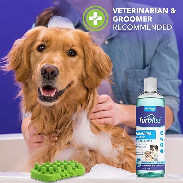 VETNIQUE LABS Furbliss Champú para perros con aceites esenciales, no deja olor a perro mojado, limpia y desodorizante abrigo, sin rasgaduras olor refrescante aroma (16 oz) - Image 6