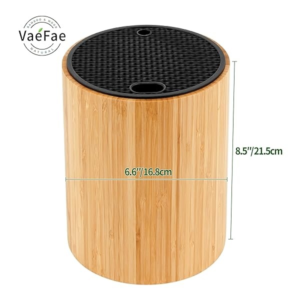 VaeFae Soporte cilíndrico para cuchillos con ranuras para afilador de cuchillos y tijeras, organizador universal de cuchillos, bloque de cuchillos de cocina con diseño único de ranura - Image 4