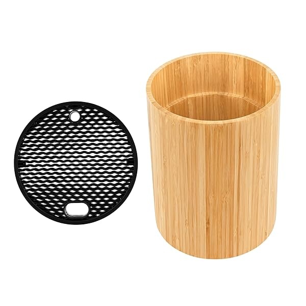 VaeFae Soporte cilíndrico para cuchillos con ranuras para afilador de cuchillos y tijeras, organizador universal de cuchillos, bloque de cuchillos de cocina con diseño único de ranura - Image 6