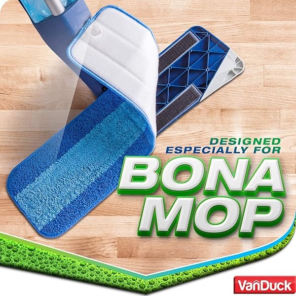 VanDuck almohadillas para orejas de limpieza de microfibra compatibles con Bona Mop (paquete de 6) – almohadillas para orejas de microfibra para suelos de madera dura para fregona de 18 pulgadas - Image 4