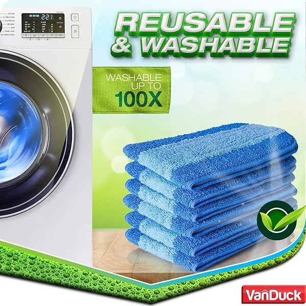 VanDuck almohadillas para orejas de limpieza de microfibra compatibles con Bona Mop (paquete de 6) – almohadillas para orejas de microfibra para suelos de madera dura para fregona de 18 pulgadas - Image 6