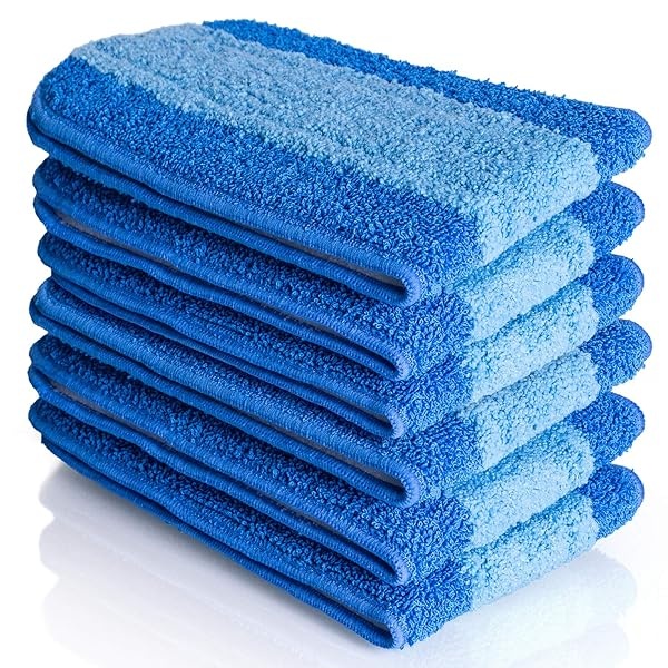 VanDuck almohadillas para orejas de limpieza de microfibra compatibles con Bona Mop (paquete de 6) – almohadillas para orejas de microfibra para suelos de madera dura para fregona de 18 pulgadas