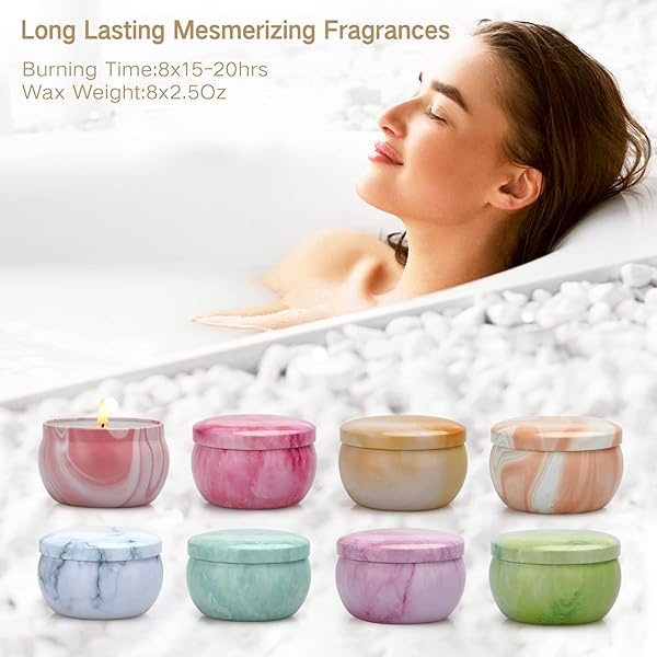 Velas de regalo para mujeres, 8 paquetes de velas perfumadas, velas de aromaterapia para el hogar, juego de regalo ideal para el día de San Valentín, cumpleaños, Navidad, Día de la Madre, Acción de Gracias, aniversario - Image 4