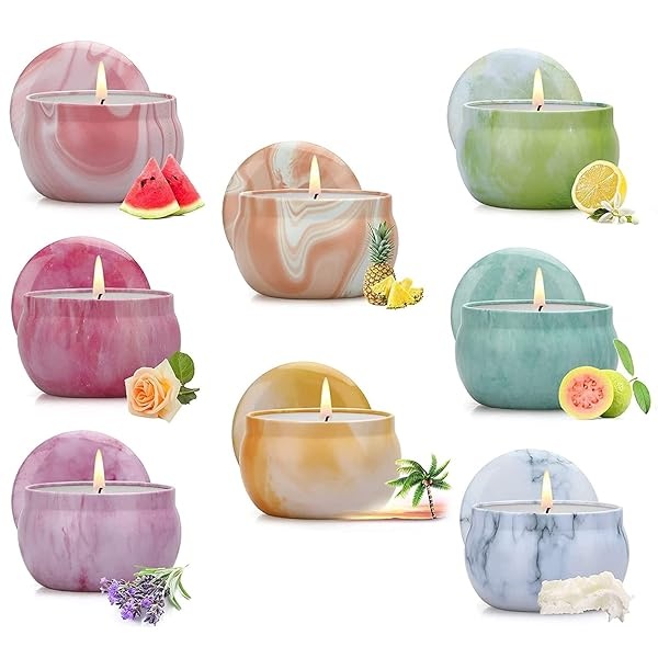 Velas de regalo para mujeres, 8 paquetes de velas perfumadas, velas de aromaterapia para el hogar, juego de regalo ideal para el día de San Valentín, cumpleaños, Navidad, Día de la Madre, Acción de Gracias, aniversario