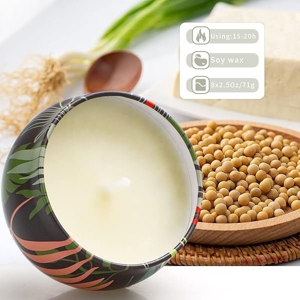 Velas de regalo para mujeres, alivio del estrés y relajación corporal, juego de 8 velas de aromaterapia, regalo ideal para cumpleaños, adecuado para yoga, meditación, spa, baño - Image 5