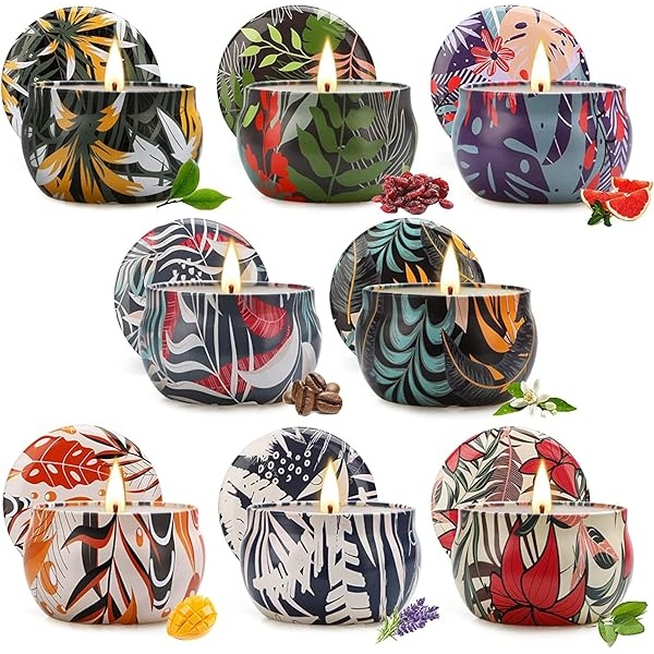 Velas de regalo para mujeres, alivio del estrés y relajación corporal, juego de 8 velas de aromaterapia, regalo ideal para cumpleaños, adecuado para yoga, meditación, spa, baño - Image 10