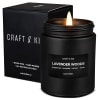 Velas perfumadas para hombre, aroma Lavender & Wood (lavanda y madera), con mecha de madera, primaverales, de larga combustión, velas masculinas para el hogar, en tarro negro
