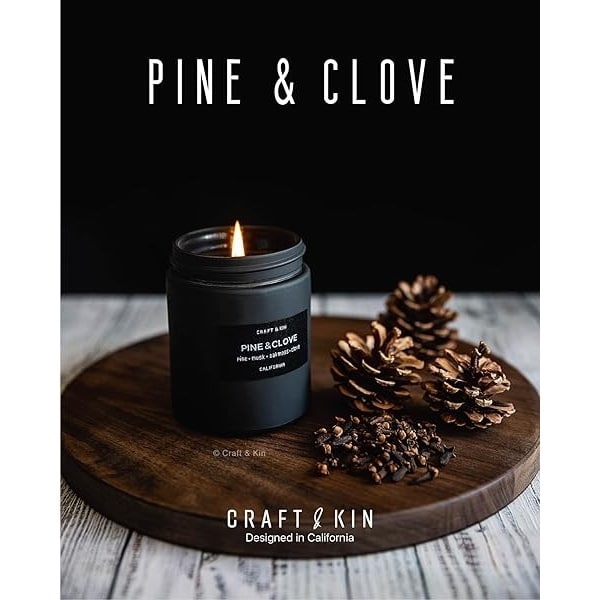 Velas perfumadas para hombre, aroma Pine & Clove (pino y clavo), vela primaveral, de soja, de larga duración, velas de aromaterapia, vela masculina para el hogar - Image 3