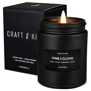 Velas perfumadas para hombre, aroma Pine & Clove (pino y clavo), vela primaveral, de soja, de larga duración, velas de aromaterapia, vela masculina para el hogar