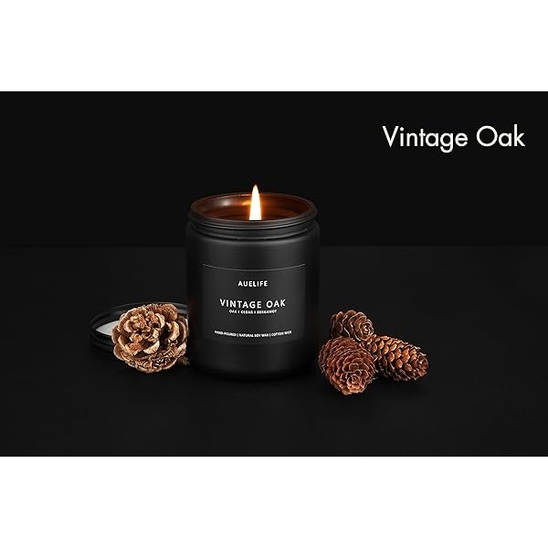 Velas perfumadas para hombre, vela perfumada de roble clásico, vela para hombres, velas para el hogar, regalos de vela para él/amigo, vela de aromaterapia en tarro negro - Image 3