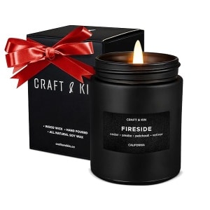 Velas perfumadas para hombres, velas aromáticas ahumadas para hombres, velas de soja para el hogar, velas de aromaterapia, velas para hombres, velas para hombres, velas de larga duración, velas masculinas en tarro negro