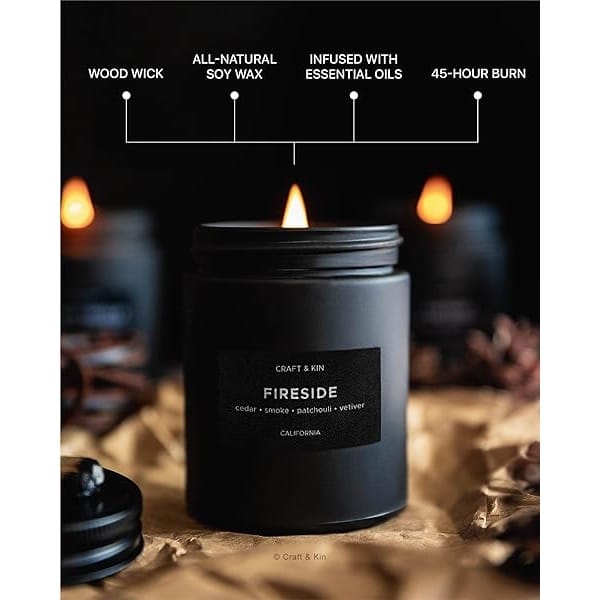 Velas perfumadas para hombres, velas aromáticas ahumadas para hombres, velas de soja para el hogar, velas de aromaterapia, velas para hombres, velas para hombres, velas de larga duración, velas masculinas en tarro negro - Image 5