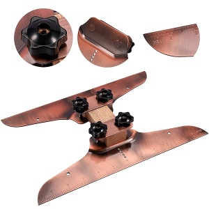 Versión actualizada: plantilla de rodadura, juego de plantillas de peldaños de escalera, medidor de banda de rodadura de escalera y herramienta de disposición de estante, adecuado para escaleras, elevadores y particiones, 30,5 cm con reglas (bronce)