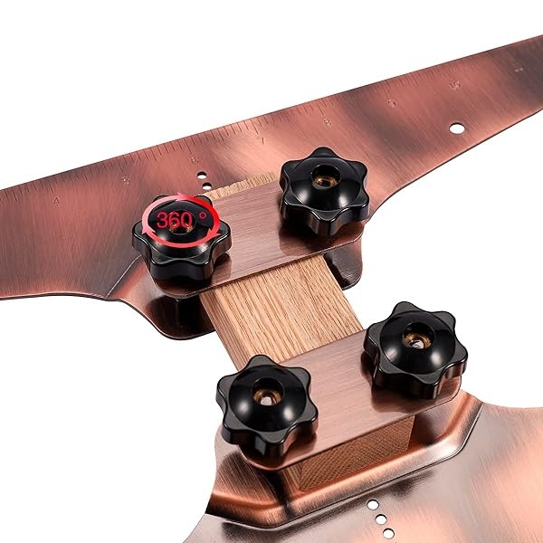 Versión actualizada: plantilla de rodadura, juego de plantillas de peldaños de escalera, medidor de banda de rodadura de escalera y herramienta de disposición de estante, adecuado para escaleras, elevadores y particiones, 30,5 cm con reglas (bronce) - Image 5