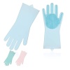 Vgo... 3Pares Guantes de Esponja de Silicona Reutilizable Resistente al Calor(Tamaño 9/L, 3 Colores, SI2142)