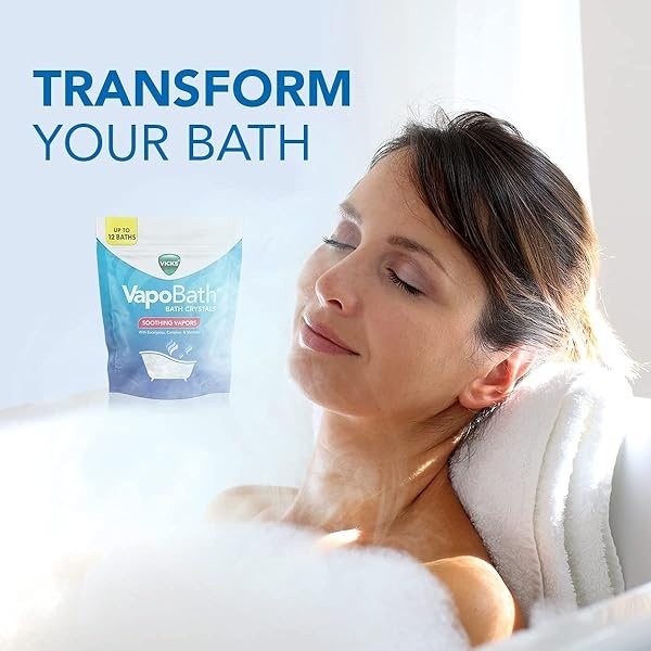 Vicks VapoBath, Bath Salts, Bath Bomb, Non-Medicated Bath Crystals, Comforting Vapors, Vapor Bath, Aromatherapy with Eucalyptus and Menthol Scent, Contains Essential Oils, 36 OZ - Image 5