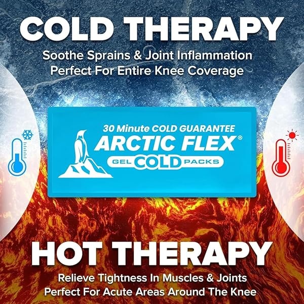 Vive Knee Ice Pack Wrap - Cold/Hot Gel Compression Brace - Heat Support Strap for Arthritis Pain, Tendonitis, ACL, Athletic Injury, Osteoarthritis, Women, Men, Running, Meniscus and Patella Surgery - Image 8
