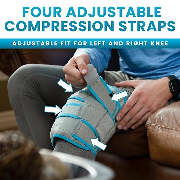 Vive Knee Ice Pack Wrap - Cold/Hot Gel Compression Brace - Heat Support Strap for Arthritis Pain, Tendonitis, ACL, Athletic Injury, Osteoarthritis, Women, Men, Running, Meniscus and Patella Surgery - Image 10