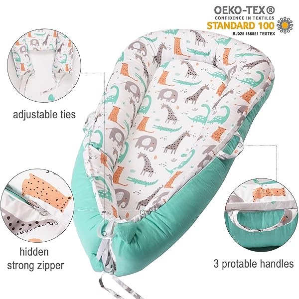 Viviland - Funda para tumbona para bebé, suave y transpirable, se adapta a bebés recién nacidos de 0 a 24 meses, dinosaurio - Image 5