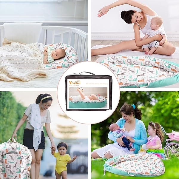 Viviland - Funda para tumbona para bebé, suave y transpirable, se adapta a bebés recién nacidos de 0 a 24 meses, dinosaurio - Image 7