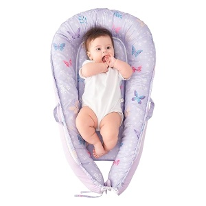 Viviland - Tumbona de bebé con diseño biónico para recién nacidos de 0 a 24 meses, almohada transpirable de algodón suave para bebés, tumbona de mariposa para recién nacidos