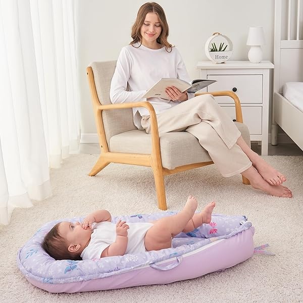 Viviland - Tumbona de bebé con diseño biónico para recién nacidos de 0 a 24 meses, almohada transpirable de algodón suave para bebés, tumbona de mariposa para recién nacidos - Image 10
