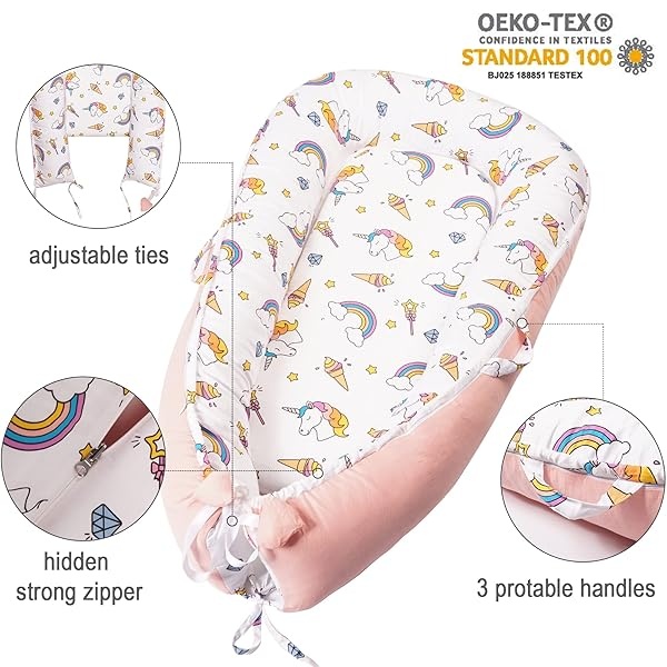 Viviland Tumbona para bebé, Baby Nest Co Sleeper para bebé, tumbona portátil para cuna y moisés, diseño de doble cremallera fácil de desmontar, esencial para recién nacidos en la cama de 0 a 18 meses - Image 5