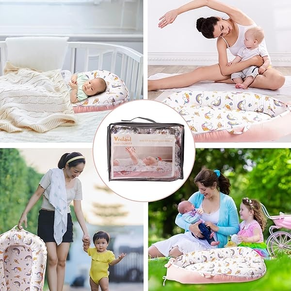 Viviland Tumbona para bebé, Baby Nest Co Sleeper para bebé, tumbona portátil para cuna y moisés, diseño de doble cremallera fácil de desmontar, esencial para recién nacidos en la cama de 0 a 18 meses - Image 7